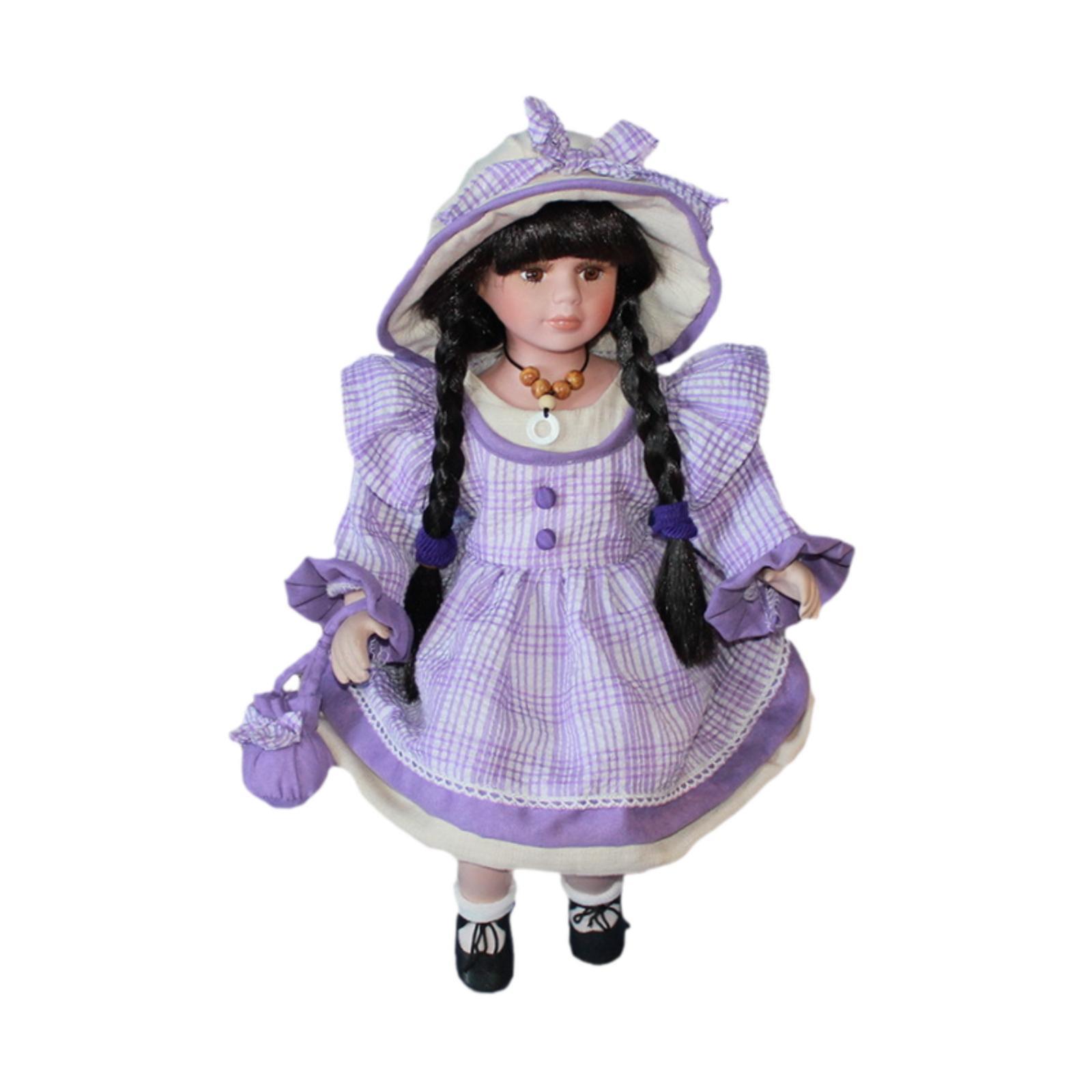 Наряди фарфоровую куклу Красивая в наряде Коллекция Фарфоровая Красивая женщина фиолетовый