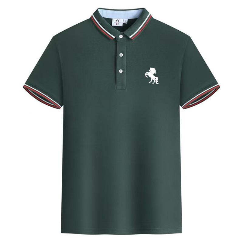 Мужская красивая рубашка-поло 4XL армия зеленый