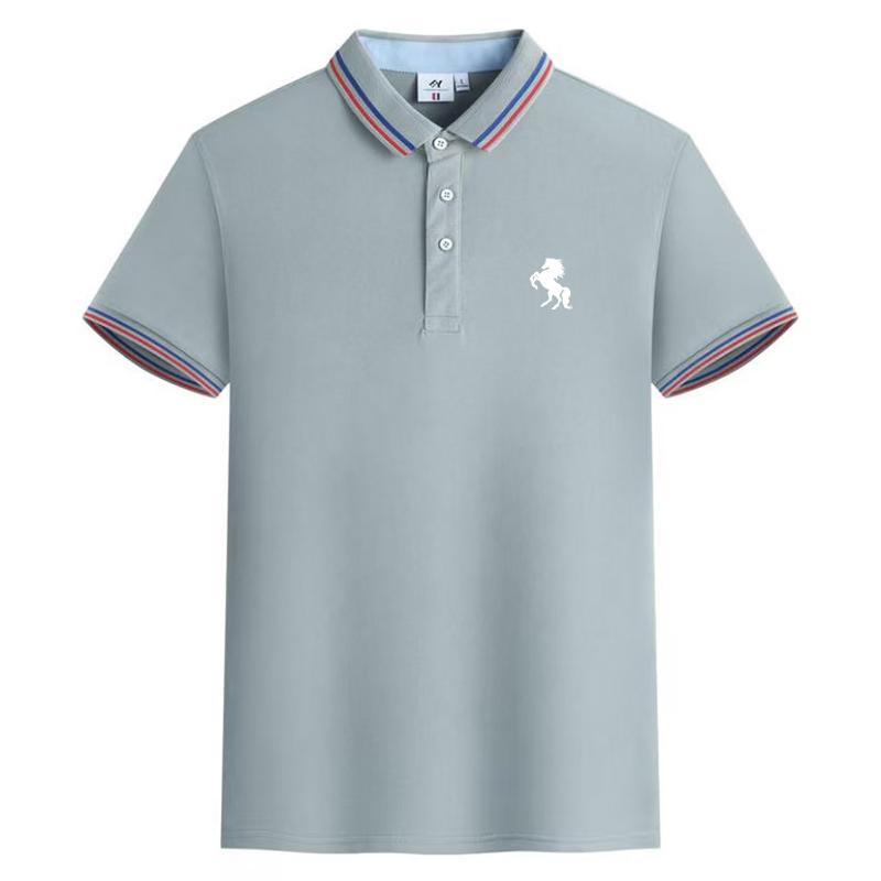 Мужская красивая рубашка-поло 4XL серый